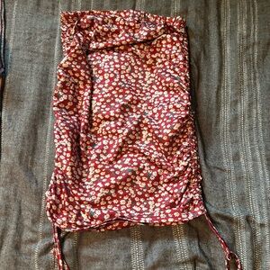 Floral Red and White Dress